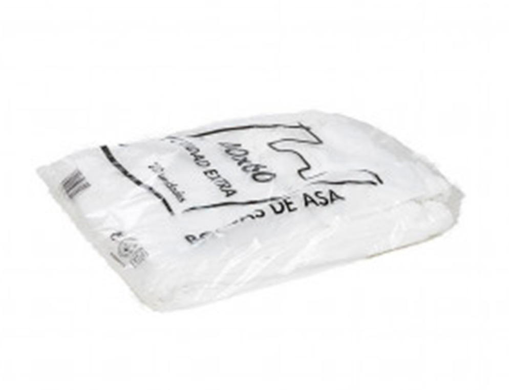 BOLSA CAMISETA RECICLADA 70% BLANCA 50 MC 48X60 CM APTA LEGISLACION DE BOLSAS 2021
