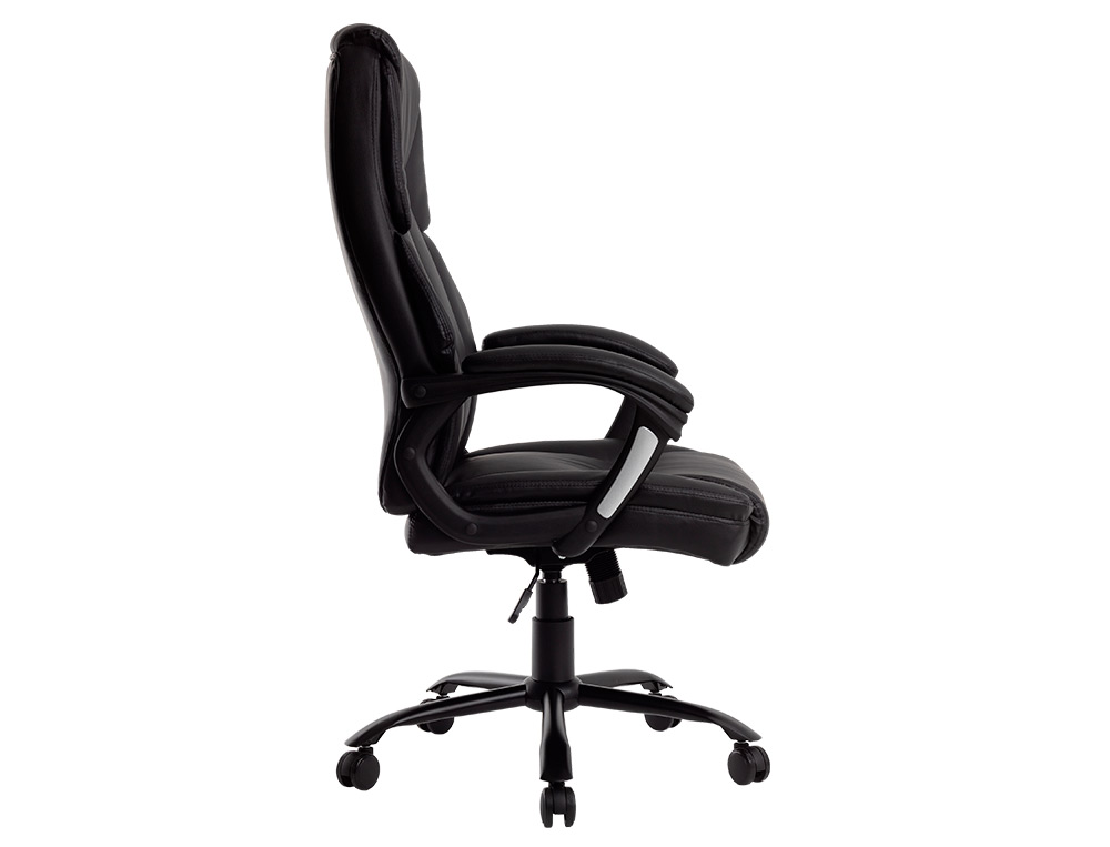 SILLA Q-CONNECT DIRECCION BOLZ ANO SIMIL PIEL BASE METALICA ALT MAX 1260 ANC 650 PROF 730 MM RUEDAS PREMIUM COLOR NEGRO