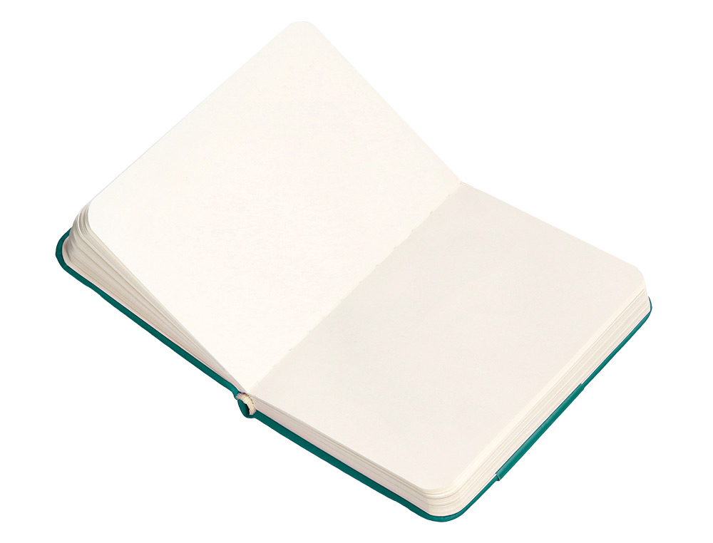 CUADERNO CON GOMILLA ANTARTIK NOTES TAPA DURA A7 HOJAS LISAS VERDE AGUAMARINA 80 HOJAS 80 GR FSC
