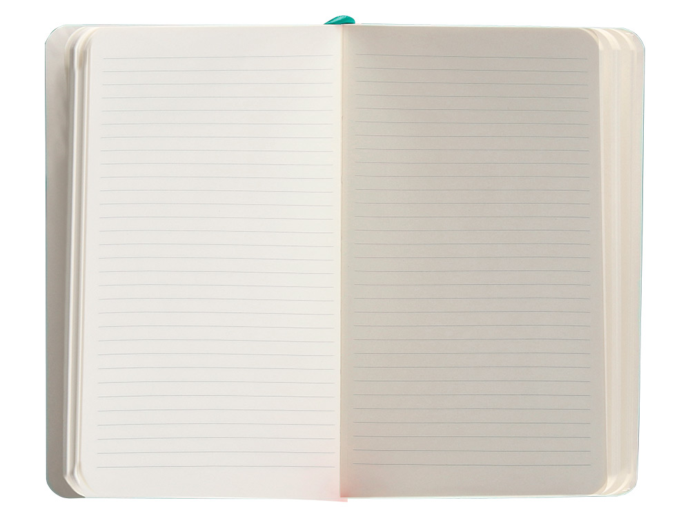 CUADERNO CON GOMILLA ANTARTIK NOTES TAPA BLANDA A6 RAYAS TURQUESA 100 HOJAS 80 GR FSC