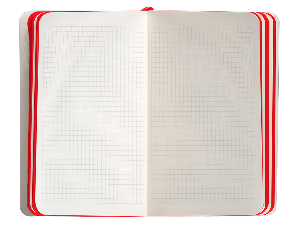 CUADERNO CON GOMILLA ANTARTIK NOTES TAPA BLANDA A6 CUADRICULA NEGRO Y ROJO 100 HOJAS 80 GR FSC