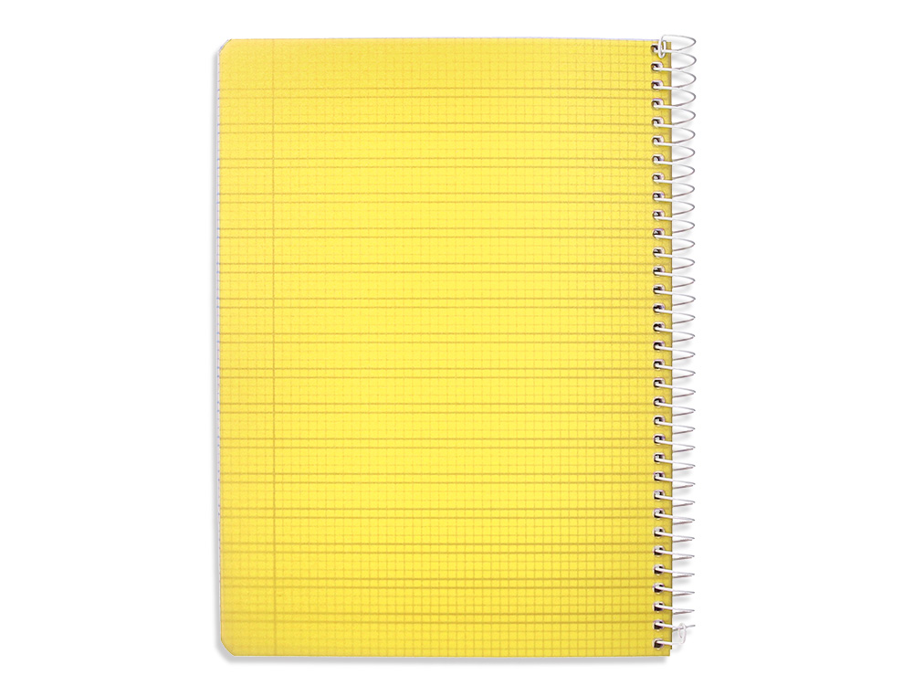 CUADERNO ESPIRAL LIDERPAPEL A5 PAUTAGUIA TAPA PLASTICO 80H 90GR CUADRO PAUTADO 3 MM CON MARGEN COLOR AMARILLO
