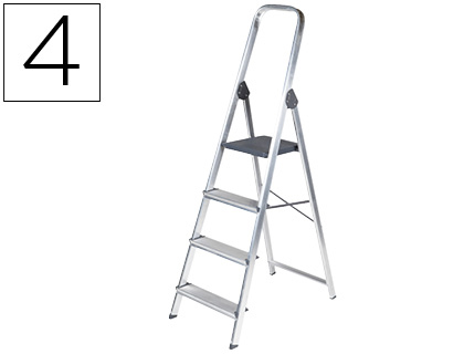 ESCALERA Q-CONNECT DE ALUMINIO 4 PELDAOS 860X462X1470 MM PESO MAXIMO 150 KG EN-131